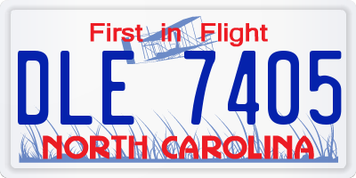 NC license plate DLE7405