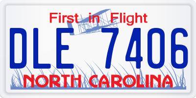 NC license plate DLE7406