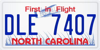 NC license plate DLE7407