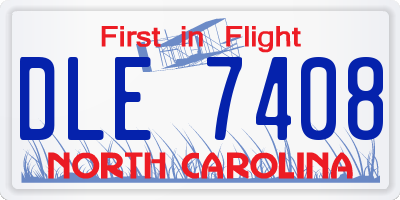 NC license plate DLE7408