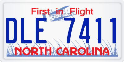 NC license plate DLE7411