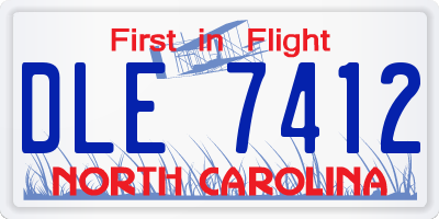 NC license plate DLE7412