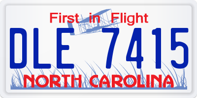 NC license plate DLE7415