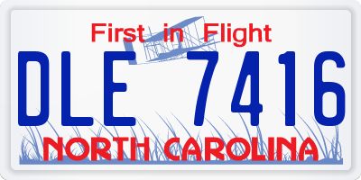 NC license plate DLE7416