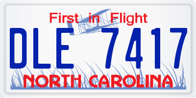 NC license plate DLE7417