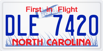 NC license plate DLE7420