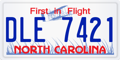 NC license plate DLE7421