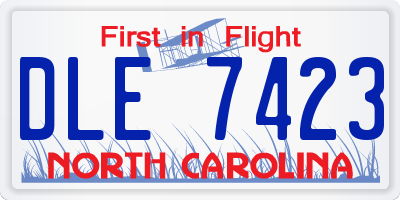 NC license plate DLE7423