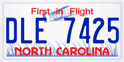 NC license plate DLE7425