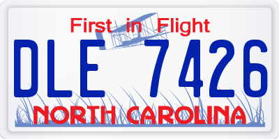 NC license plate DLE7426
