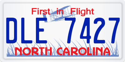 NC license plate DLE7427