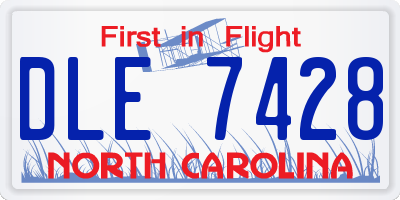 NC license plate DLE7428