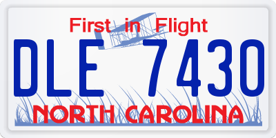 NC license plate DLE7430