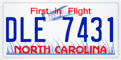 NC license plate DLE7431