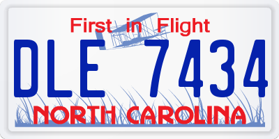 NC license plate DLE7434