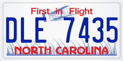 NC license plate DLE7435