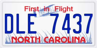 NC license plate DLE7437