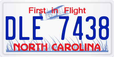 NC license plate DLE7438