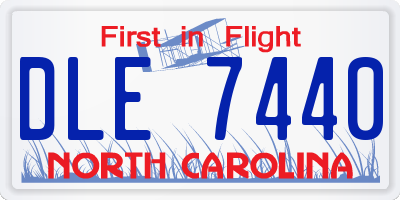 NC license plate DLE7440