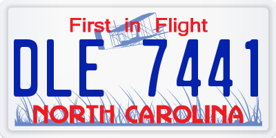 NC license plate DLE7441