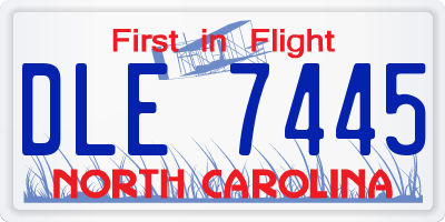 NC license plate DLE7445