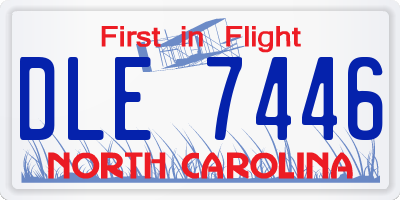 NC license plate DLE7446