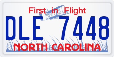 NC license plate DLE7448