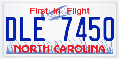 NC license plate DLE7450