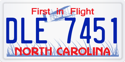 NC license plate DLE7451