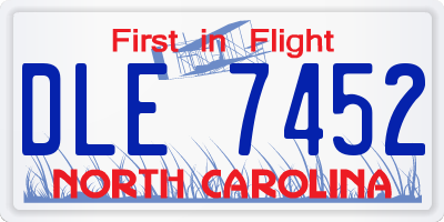 NC license plate DLE7452