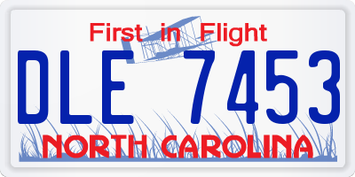 NC license plate DLE7453