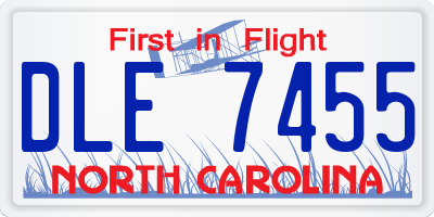 NC license plate DLE7455