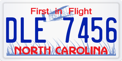 NC license plate DLE7456