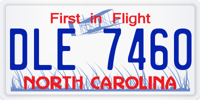 NC license plate DLE7460