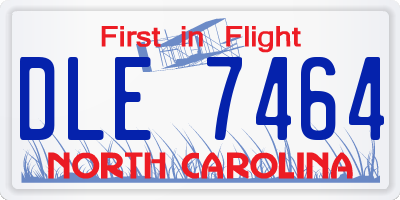 NC license plate DLE7464