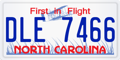 NC license plate DLE7466