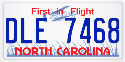NC license plate DLE7468