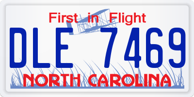 NC license plate DLE7469