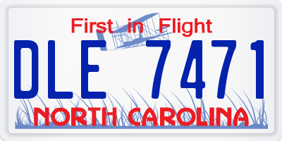 NC license plate DLE7471