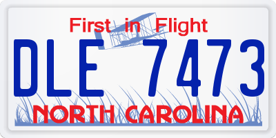 NC license plate DLE7473