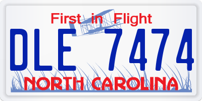 NC license plate DLE7474