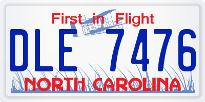 NC license plate DLE7476