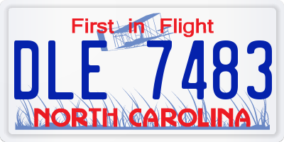 NC license plate DLE7483