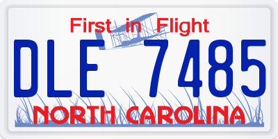 NC license plate DLE7485