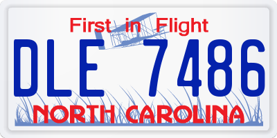 NC license plate DLE7486