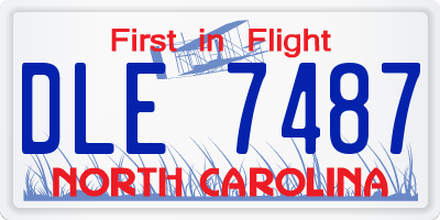 NC license plate DLE7487