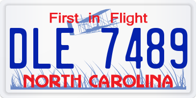 NC license plate DLE7489
