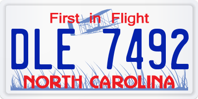 NC license plate DLE7492