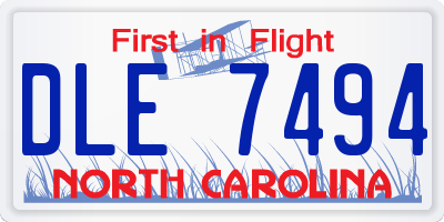 NC license plate DLE7494