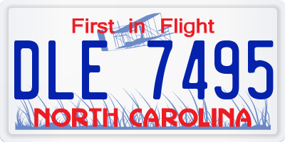 NC license plate DLE7495